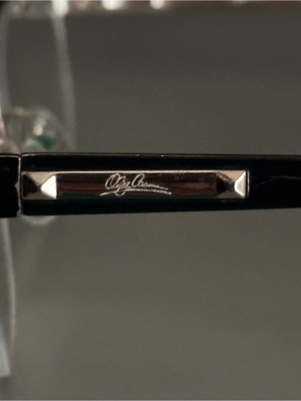 Oleg Cassini Black and Silver Women's Eyeglass Temple Accent